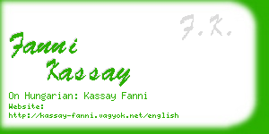 fanni kassay business card